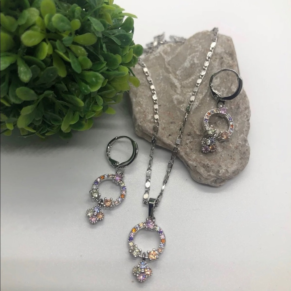White gold plated set